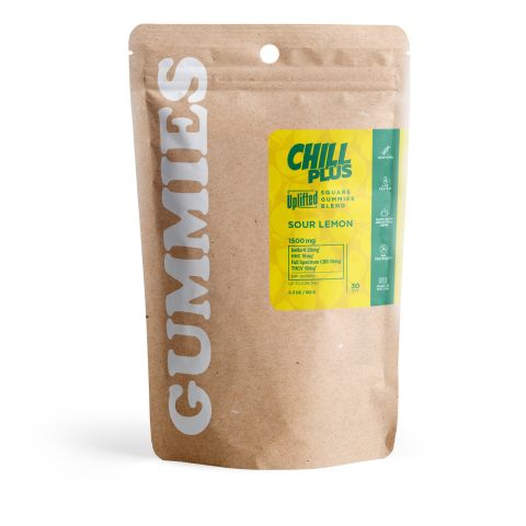 50mg D9, HHC, CBD, THCV Gummies - Sour Lemon - Chill Plus - Thumbnail 3