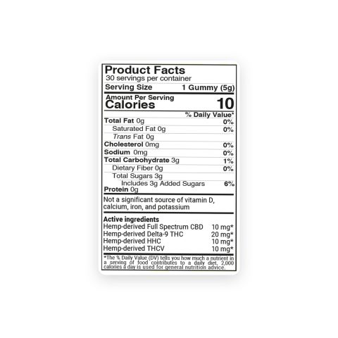 50mg Uplifted Gummies - D9, HHC, Full Spectrum CBD, THCV - Chill Plus - Thumbnail 9