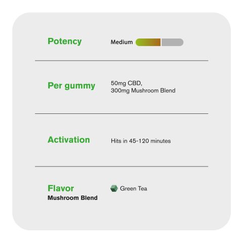 Broad Spectrum CBD & Mushroom Blend Gummies - 50mg - Chill - Thumbnail 5