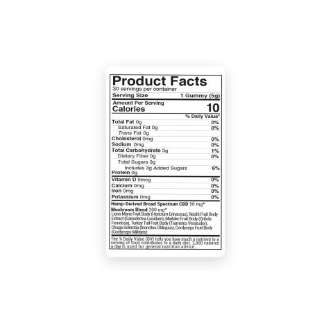 CBD, Mushroom Gummies - 50mg - Chill - Thumbnail 9