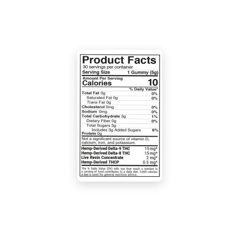 D8, D9, Live Resin, THCP Gummies - 32.5mg - Chill Extreme - Thumbnail 9