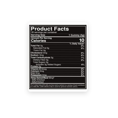 D10, D8 Gummies - 50mg - Tropical Mix - Hyper - Thumbnail 9