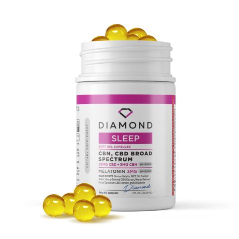 Broad Spectrum CBD Capsules - 25mg - Diamond CBD - 60ct - Thumbnail 1