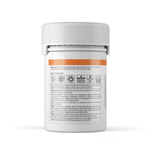 Broad Spectrum CBD Capsules - 25mg - Diamond CBD - 60ct - Thumbnail 8