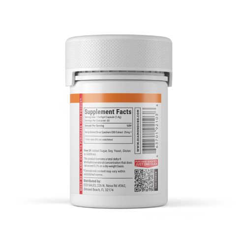 Broad Spectrum CBD Capsules - 25mg - Diamond CBD - 60ct - Thumbnail 9