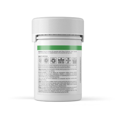 CBD Isolate Capsules - 25mg - Diamond CBD - 60ct - Thumbnail 4