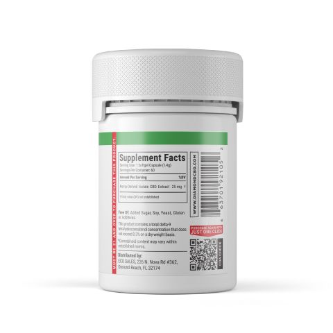 CBD Isolate Capsules - 25mg - Diamond CBD - 60ct - Thumbnail 9