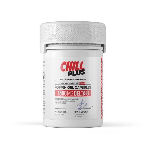 Delta 8 Capsules - 25mg - Chill Plus - 60ct - Thumbnail 2