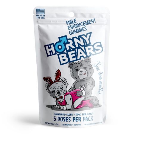 Male Enhancement Gummies - D9, THCP, Broad Spectrum CBD, THCV - 20mg - Strawberry - Horny Bears - Thumbnail 2