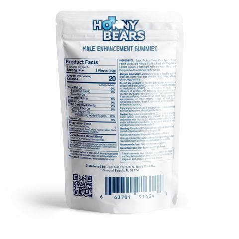 Male Enhancement Gummies - D9, THCP, Broad Spectrum CBD, THCV - 20mg - Strawberry - Horny Bears - Thumbnail 6