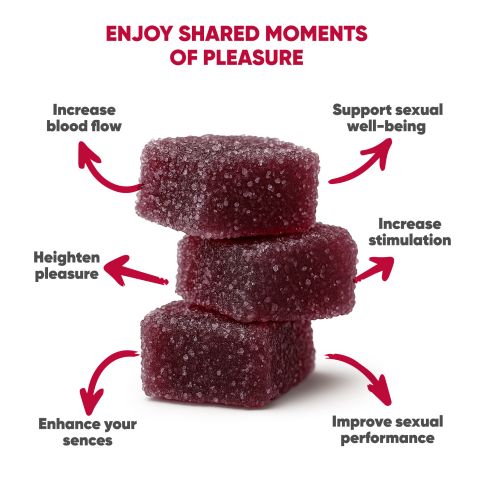 Male Enhancement Gummies - D9, THCP, Broad Spectrum CBD, THCV - 20mg - Strawberry - Horny Bears - Thumbnail 7