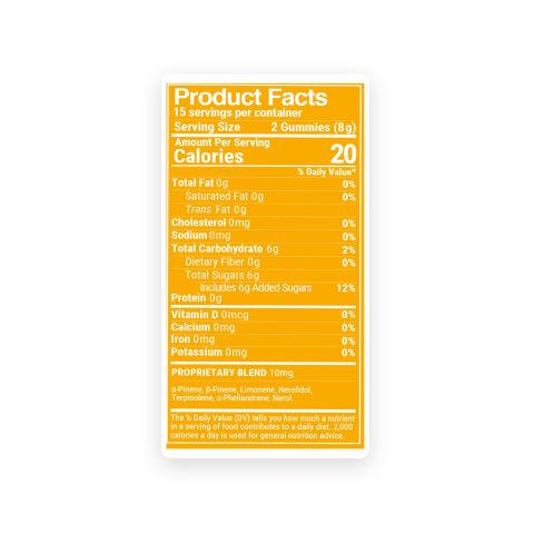 Terpenes Gummies - 10mg - Mango - Terps Gummies - Thumbnail 9