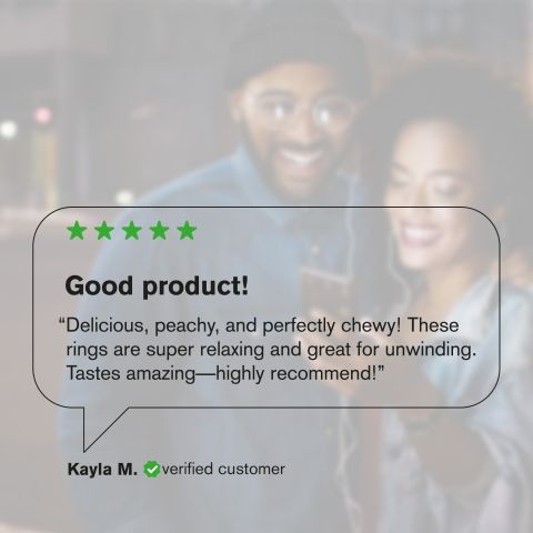 CBD Isolate Gummies - 50mg - Peach Sour Rings - Diamond CBD - Thumbnail 6
