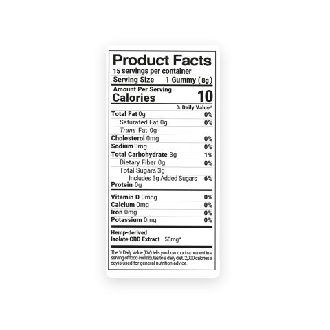 CBD Isolate Gummies - 50mg - Peach Sour Rings - Diamond CBD - Thumbnail 8
