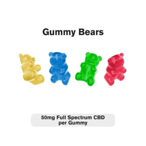 Full Spectrum CBD Gummies - 50mg - Gummy Bears - Diamond CBD - Thumbnail 3