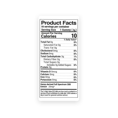 Full Spectrum CBD Gummies - 25mg - Gummy Bears - Diamond CBD - Thumbnail 8