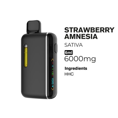 HHC Vape Pen - 6000mg - Strawberry Amnesia - Sativa - 6ml - Fresh - Thumbnail 2