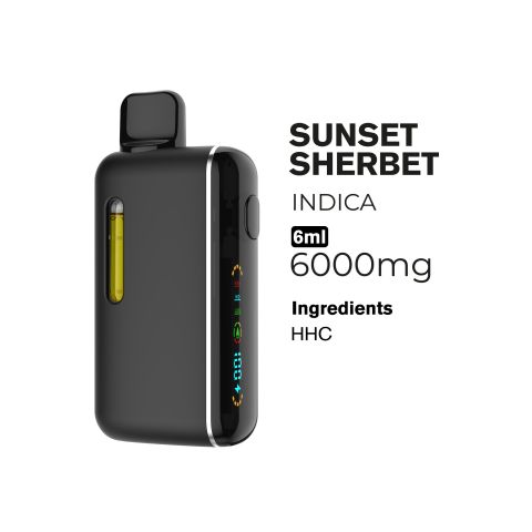 HHC Vape Pen - 6000mg - Sunset Sherbet - Indica - 6ml - Fresh - Thumbnail 2