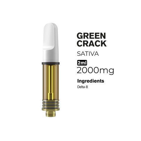D8 Vape Cart - 2000mg - Green Crack - Sativa - 2ml - Chill Plus - Thumbnail 2