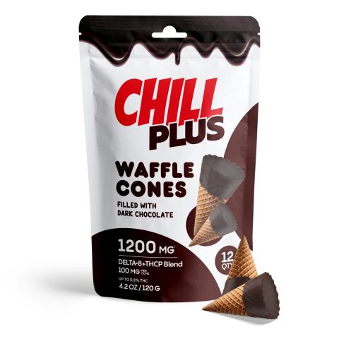 D8, THCP Waffle Cones - 100mg - Dark Chocolate Waffle Cones - Chill Plus - Thumbnail 2