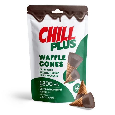 D8 & THCP Waffle Cones - 100mg - Hazelnut Cream + Milk Chocolate - Chill Plus - Thumbnail 2