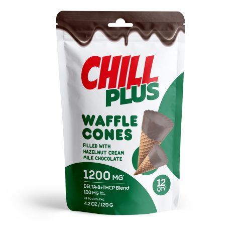 D8 & THCP Waffle Cones - 100mg - Hazelnut Cream + Milk Chocolate - Chill Plus - Thumbnail 3