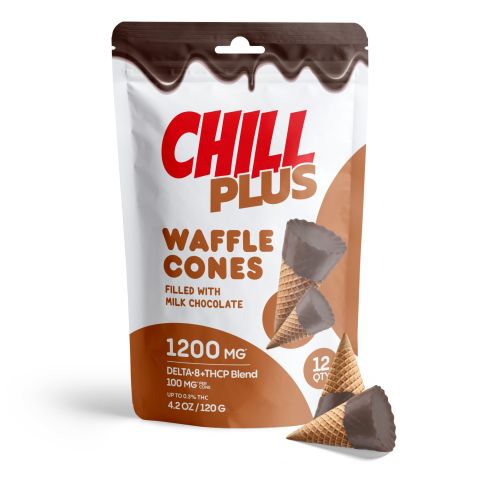 D8 & THCP Waffle Cones - 100mg - Milk Chocolate - Chill Plus - Thumbnail 2