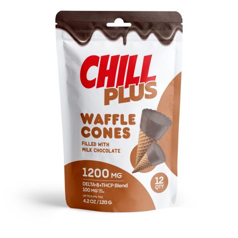 D8 & THCP Waffle Cones - 100mg - Milk Chocolate - Chill Plus - Thumbnail 3