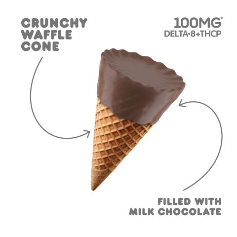 D8 & THCP Waffle Cones - 100mg - Milk Chocolate - Chill Plus - Thumbnail 4