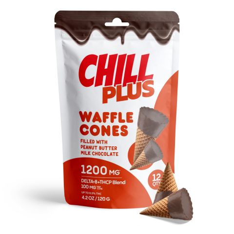 D8 & THCP Waffle Cones - 100mg - Peanut Butter + Milk Chocolate - Chill Plus - Thumbnail 2