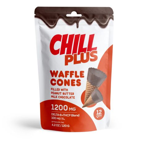 D8 & THCP Waffle Cones - 100mg - Peanut Butter + Milk Chocolate - Chill Plus - Thumbnail 3