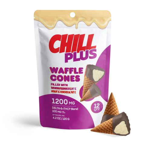 D8, THCP Waffle Cones - 100mg - White Chocolate - Chill Plus - Thumbnail 2