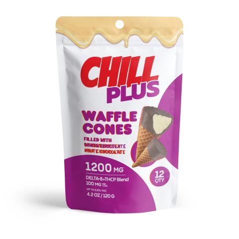 D8, THCP Waffle Cones - 100mg - White Chocolate - Chill Plus - Thumbnail 3