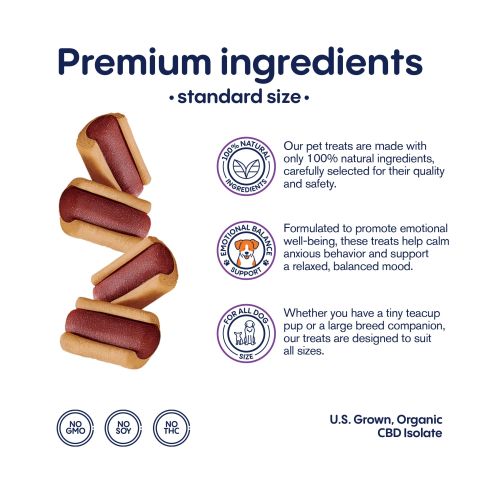 Mini Hot Dogs - CBD Pet Treats For Dogs - 600mg - MediPets - Thumbnail 4