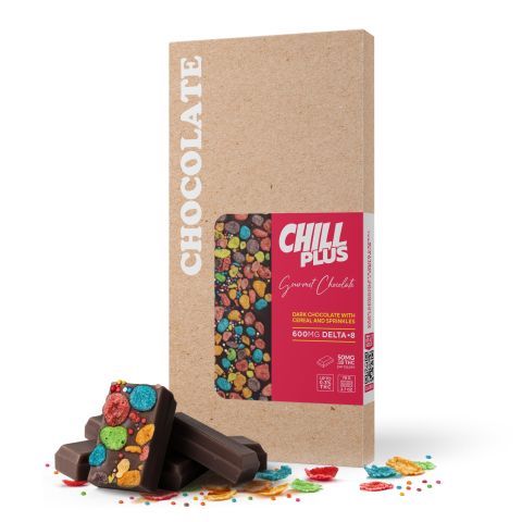 D8 & D9 THC Dark Chocolate w/ Cereal & Sprinkles Bar - 600mg - Chill Plus - Thumbnail 2