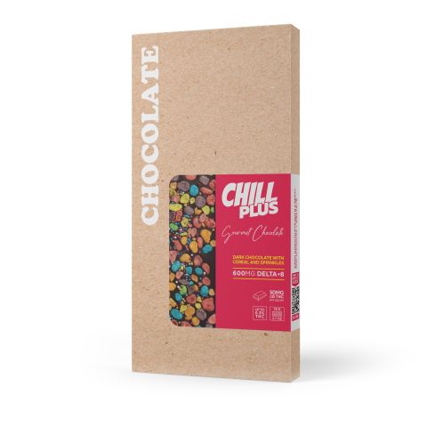 D8 & D9 THC Dark Chocolate w/ Cereal & Sprinkles Bar - 600mg - Chill Plus - Thumbnail 3