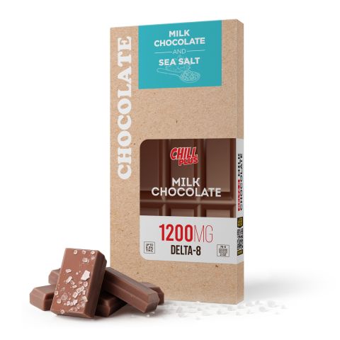 Delta 8 THC Milk Chocolate & Sea Salt Bar - 1,200mg - Chill Plus - Thumbnail 2