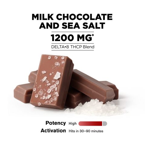 Delta 8 THC Milk Chocolate & Sea Salt Bar - 1,200mg - Chill Plus - Thumbnail 4