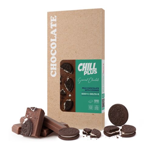 Delta 8 THC Milk Chocolate & Cookies Bar - 600mg - Chill Plus - Thumbnail 2