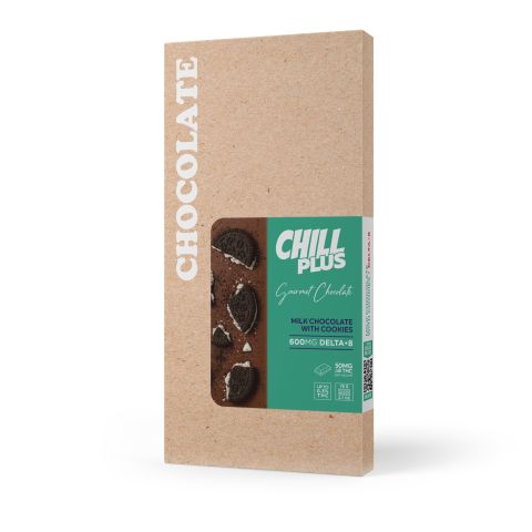 Delta 8 THC Milk Chocolate & Cookies Bar - 600mg - Chill Plus - Thumbnail 3