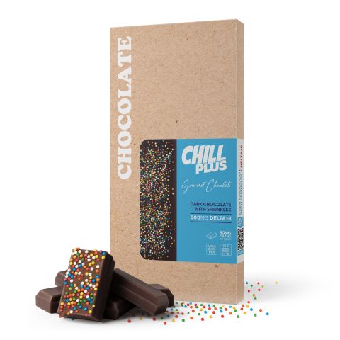 Delta 8 THC Dark Chocolate & Sprinkles Bar - 600mg - Chill Plus - Thumbnail 2