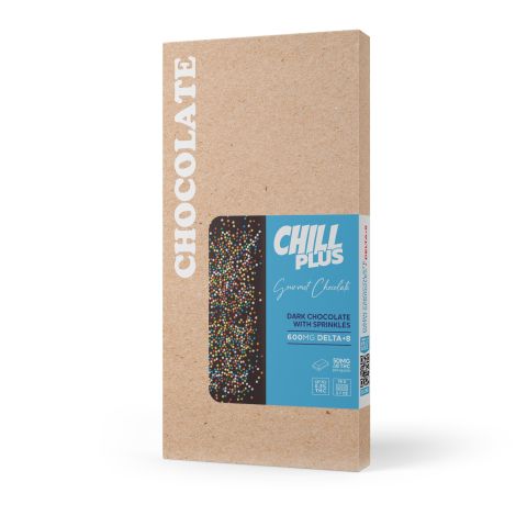 Delta 8 THC Dark Chocolate & Sprinkles Bar - 600mg - Chill Plus - Thumbnail 3