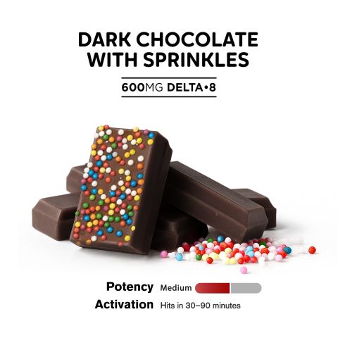 Delta 8 THC Dark Chocolate & Sprinkles Bar - 600mg - Chill Plus - Thumbnail 4