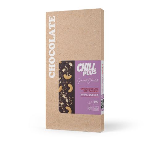 Delta 8 THC Dark Chocolate & Cashews Bar - 600mg - Chill Plus - Thumbnail 3