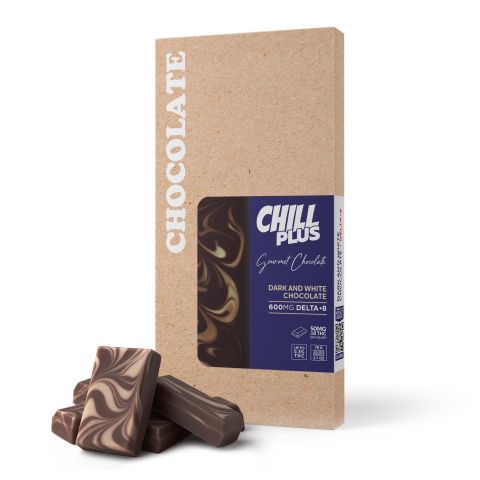Delta 8 THC Dark & White Chocolate Bar - 600mg - Chill Plus - Thumbnail 2
