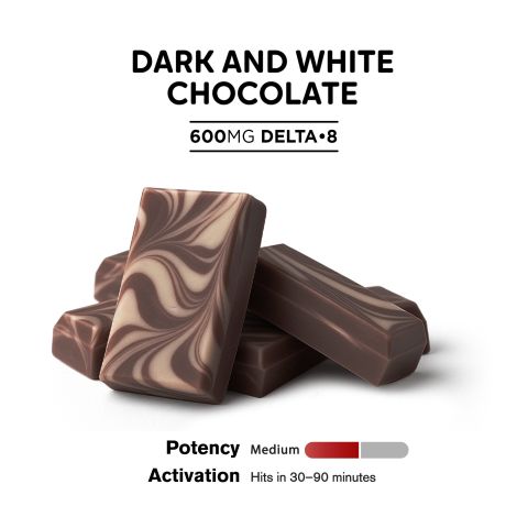 Delta 8 THC Dark & White Chocolate Bar - 600mg - Chill Plus - Thumbnail 4