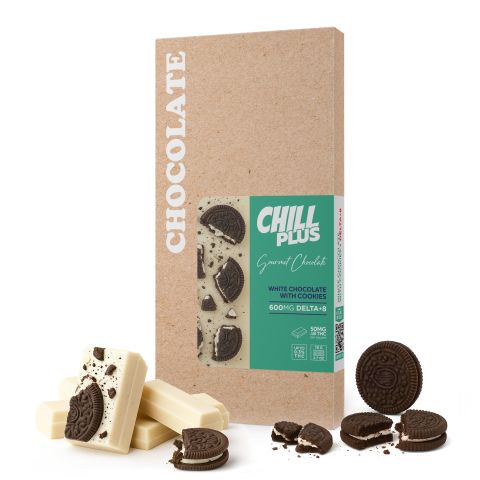 Delta 8 THC White Chocolate & Cookies Bar - 600mg - Chill Plus - Thumbnail 2