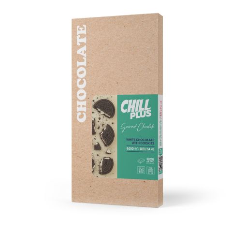 Delta 8 THC White Chocolate & Cookies Bar - 600mg - Chill Plus - Thumbnail 3
