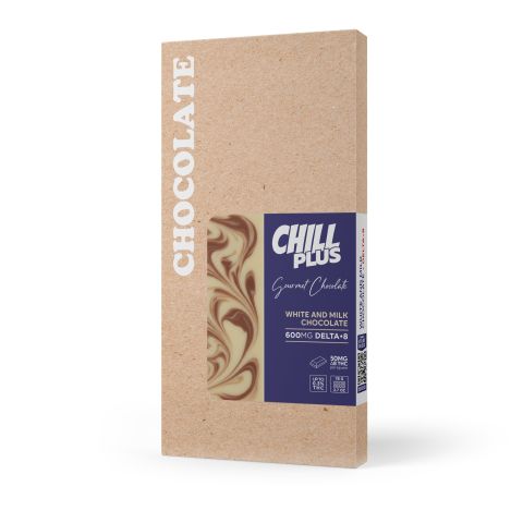 Delta 8 THC White & Milk Chocolate Bar - 600mg - Chill Plus - Thumbnail 3