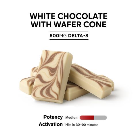 Delta 8 THC White & Milk Chocolate Bar - 600mg - Chill Plus - Thumbnail 4